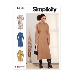 Simplicity Pattern 9640 Misses' Dolman Sleeve Dresses