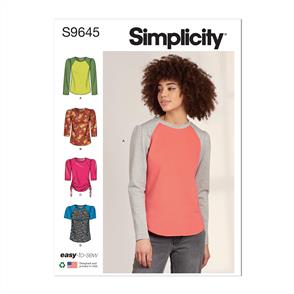 Simplicity Pattern 9645 Misses' Knit Tops