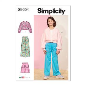 Simplicity Pattern 9654 Children's and Girls' Jacket, Pants and Skirt