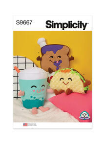 Simplicity Plush Taco, Toast and Bubble Tea by Carla Reiss