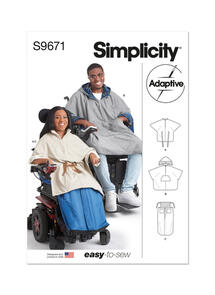 Simplicity Poncho with Detachable Hood and Wheelchair Blanket