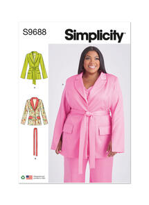 Simplicity Misses' and Women's Jacket with Tie Belt