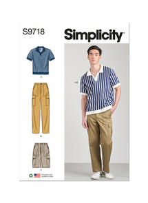 Simplicity Men's Knit Top, Cargo Pants and Shorts