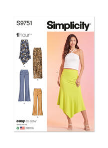 Simplicity Misses' Knit Skirts and Pants in Two Lengths