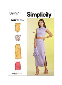 Simplicity Misses' Knit Top and Skirt in Two Lengths