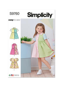 Simplicity Toddlers' Dress with Sleeve Variations