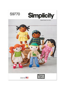 Simplicity 14 1/2" Cloth Dolls and Clothes by Longia Miller