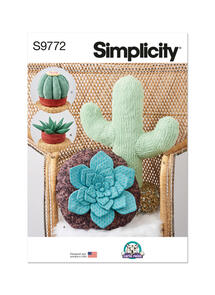 Simplicity Decorative Succulent and Cactus Plush Pillows by Carla Reiss Design