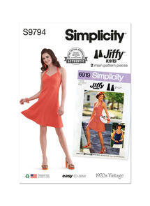 Simplicity Misses' Knit Short Halter Dress and Halter Top Jiffy Knits