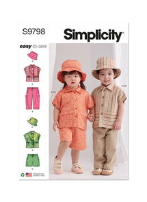Simplicity Toddlers' Top, Pants, Shorts and Hat in Three Sizes