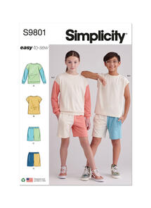 Simplicity Girls' and Boys' Sweatshirts and Shorts