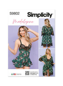 Simplicity Misses' and Women's Robe with Belt and Teddy Lingerie by Madalynne Int