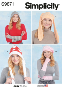 Simplicity Sewing Pattern Knit Hats and Arm Warmers S9871