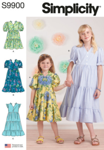 Simplicity Sewing Pattern Children's and Girls' Dress with Variations S9900