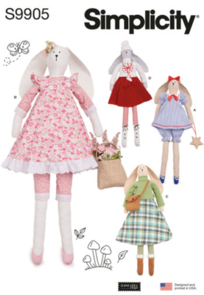 Simplicity Sewing Pattern Slender Plush Bunny and Clothes S9905