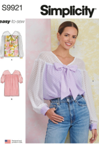 Simplicity Sewing Pattern Misses' Top with Sleeve Variations S9921