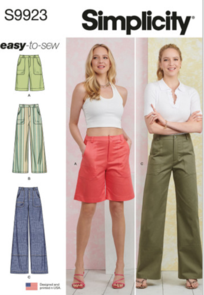 Simplicity Sewing Pattern Misses' Pants in Two Lengths and Shorts S9923