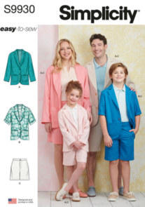 Simplicity Sewing Pattern Children's, Teens' and Adults' Blazers and Shorts
