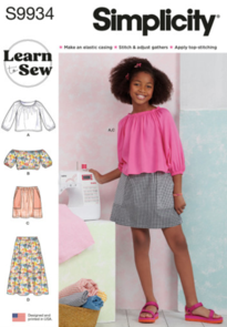 Simplicity Sewing Pattern Girls' Tops and Skirts S9934