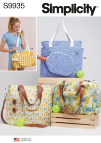 Simplicity Sewing Pattern Totes and Pickleball Paddle Cover S9935