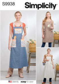 Simplicity Sewing Pattern Misses' Pullover Aprons S9938
