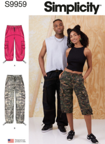 Simplicity Sewing Pattern Unisex Cargo Pants S9959