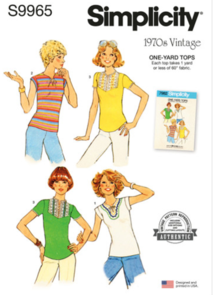 Simplicity Sewing Pattern 1970s Misses' Knit Tops S9965