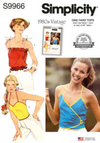 Simplicity Sewing Pattern 1980s Misses' Tops S9966