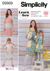 Simplicity Sewing Pattern Children's and Misses' Reversible Aprons S9969