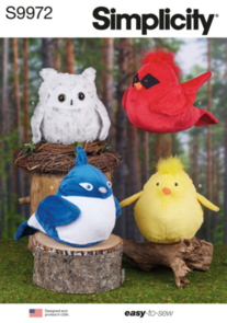 Simplicity Sewing Pattern Plush Birds S9972