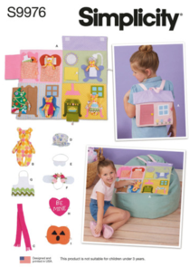 Simplicity Sewing Pattern Doll House Backpack with Bear S9976