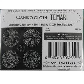 QH Textiles Sashiko Panel - Temari Navy - 12" x 12"