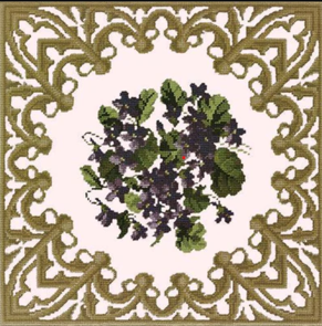Elizabeth Bradley  Tapestry Kit - A Posy of Violets (Cream Background)