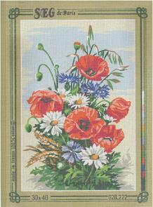 SEG De Paris  Tapestry Canvas 30X40 Poppies