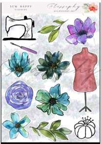 Flossiphy Sew Happy Stickers