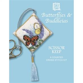 Textile Heritage  Cross Stitch Kit Scissor Keep - Butterflies & Buddleia