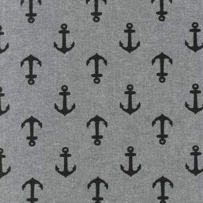 Robert Kaufman Nautique Chambray Prints - Black - Plain Weave