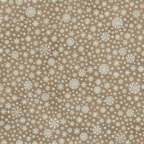 Robert Kaufman Holiday Flourish - Peppermint twist ||  Taupe 22953