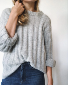 Petite Knit Vertical Stripes Sweater - Knitting Pattern / Kit
