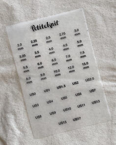 Petite Knit Knitting Needle Case Labels - Iron-On