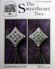 The Sweetheart Tree Cross Stitch Pattern - Lavender Blossoms Fob