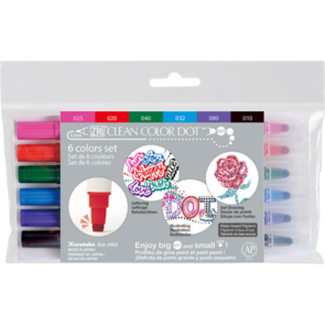 KURETAKE ZIG Clean Color Dot -  Twin -  6 Colour Set