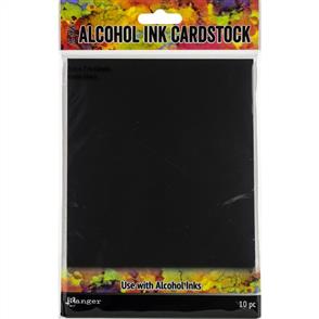 Ranger Ink Tim Holtz Alcohol Ink Cardstock 5"X7" 10/Pkg - Black Matte