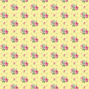 Northcott Tea for Two - Small Roses - Yellow