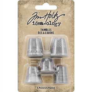 Idea-Ology Tim Holtz Metal Thimbles 5/Pkg