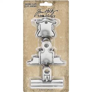 Idea-Ology Tim Holtz  - Metal Vintage Clips 3/Pkg