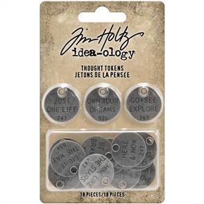 Idea-Ology Tim Holtz  - Metal Adornments 18/Pkg - Thought Tokens