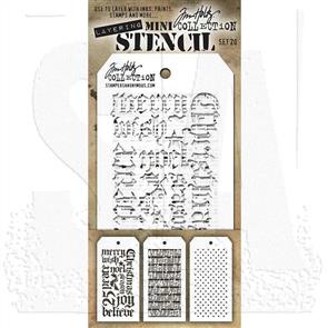 Stampers Anonymous Tim Holtz 3/pk Mini Layering Stencils - Set 20