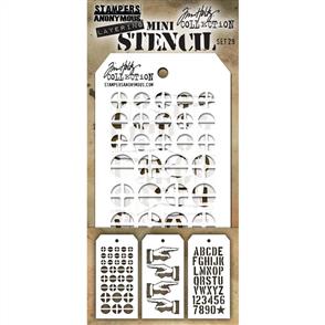 Stampers Anonymous Tim Holtz 3/pk Mini Layering Stencils - Set 29