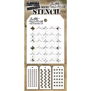 Stampers Anonymous Tim Holtz 3/pk Mini Layering Stencils - Set 40